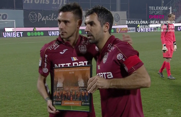 FOTO Culio, ultimul meci în Gruia! Argentinianul, cu lacrimi în ochi când a fost premiat pentru întreaga activitate la CFR Cluj