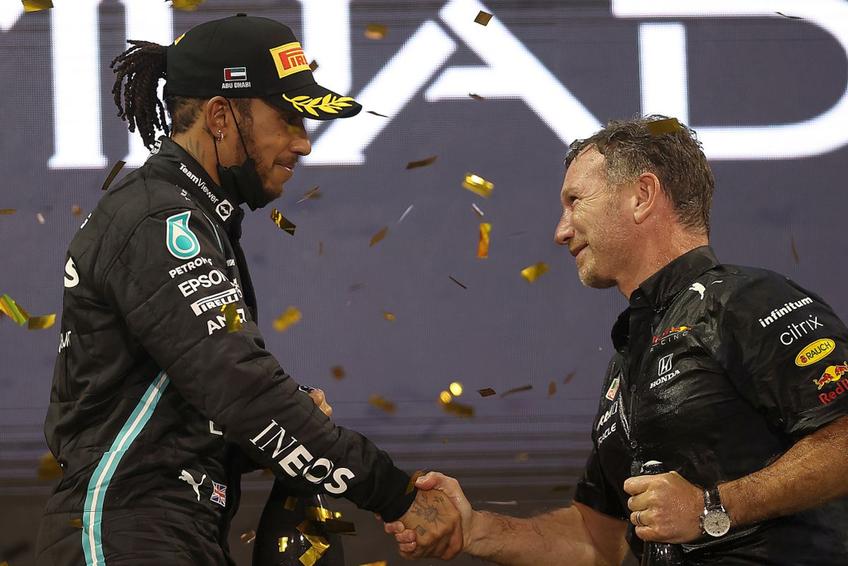 Lewis Hamilton și Christian Horner, după Marele Premiu de la Abu Dhabi / Sursă foto: Guliver/Getty Images
