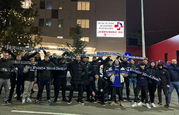 Suporterii lui Poli Iași au mers la spital și au donat sute de pachete copiilor aflați în suferință