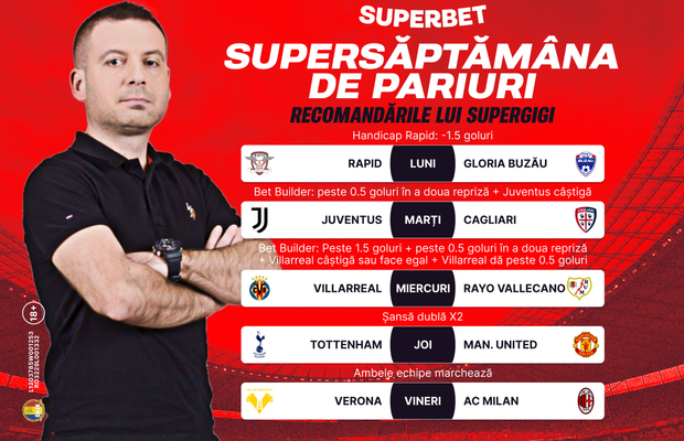 Săptămâna de pariuri vine cu recomandările lui SuperGigi din SuperSocial