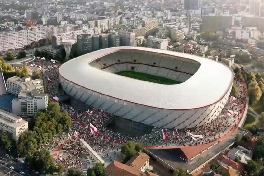 Ilustrație cu noul stadion Dinamo