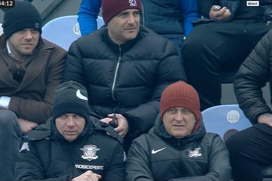 Dan Șucu, alături de Victor Angelescu și Daniel Niculea la Voluntari - UTA/ foto Orange Sport Dan Șucu, propunere inedită în vestiar pentru fotbaliștii Rapidului!