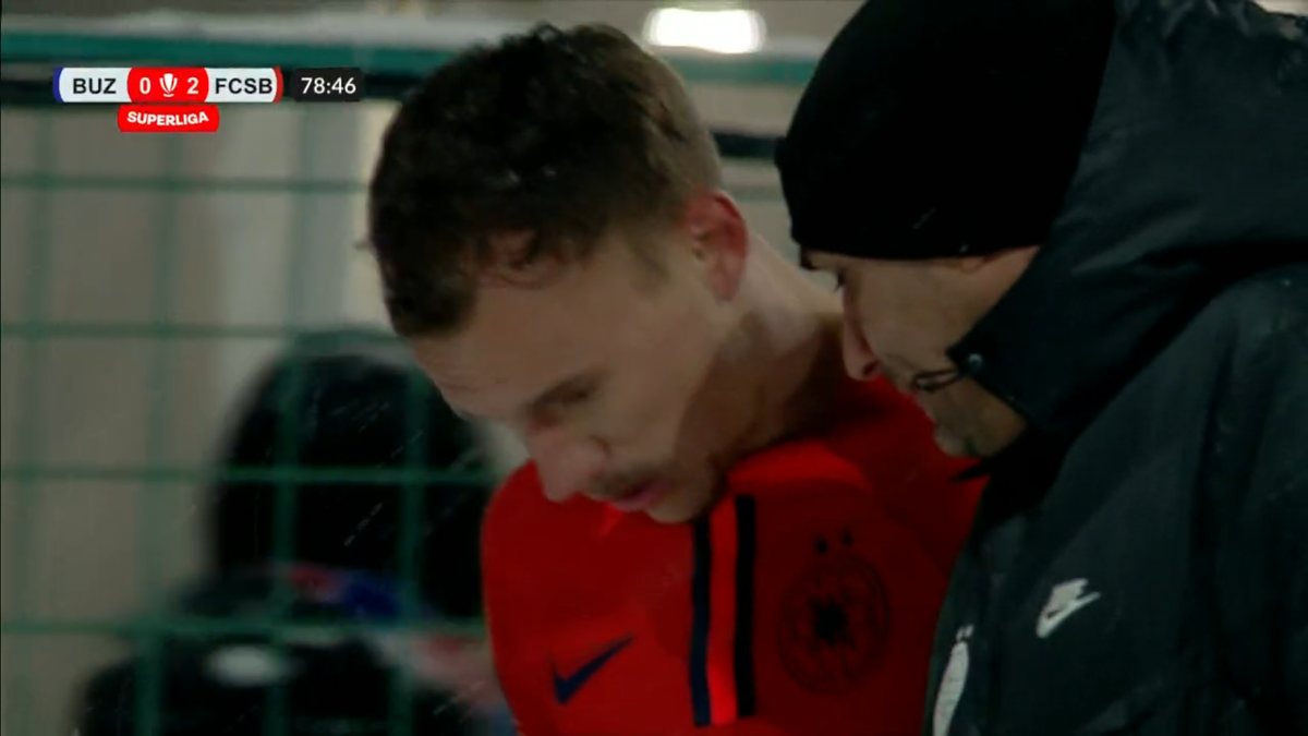 Alexandru Pantea s-a accidentat în Buzău - FCSB și a părăsit terenul în lacrimi