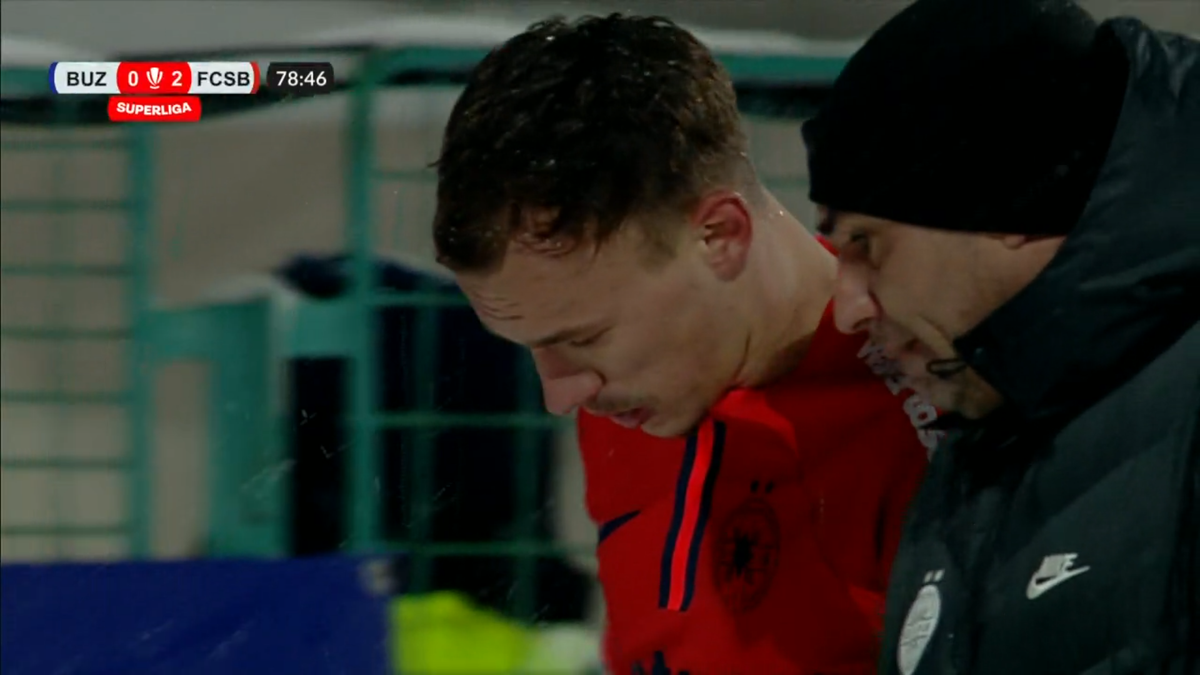 Alexandru Pantea s-a accidentat în Buzău - FCSB și a părăsit terenul în lacrimi