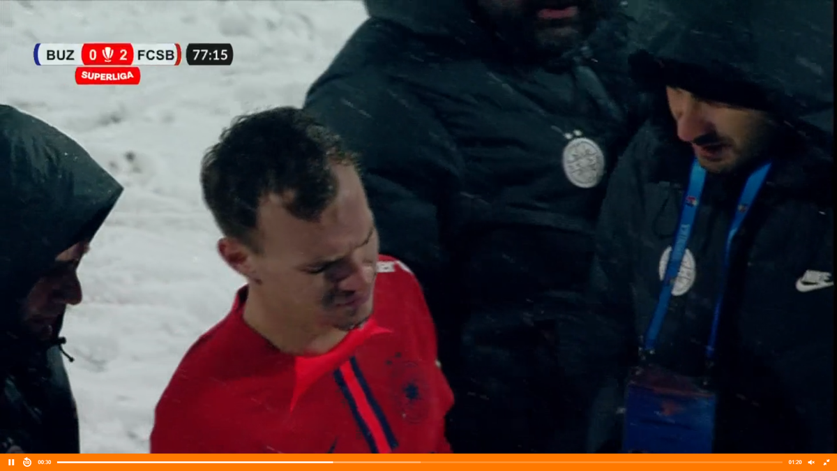 Alexandru Pantea s-a accidentat în Buzău - FCSB și a părăsit terenul în lacrimi