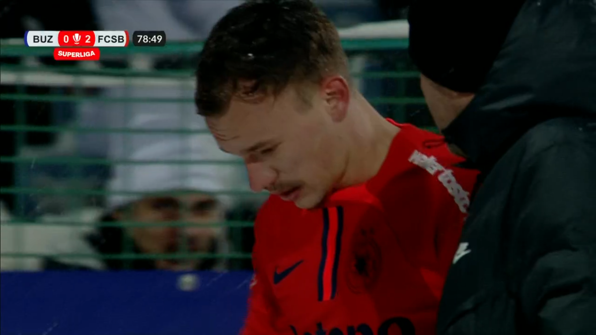 Alexandru Pantea s-a accidentat în Buzău - FCSB și a părăsit terenul în lacrimi