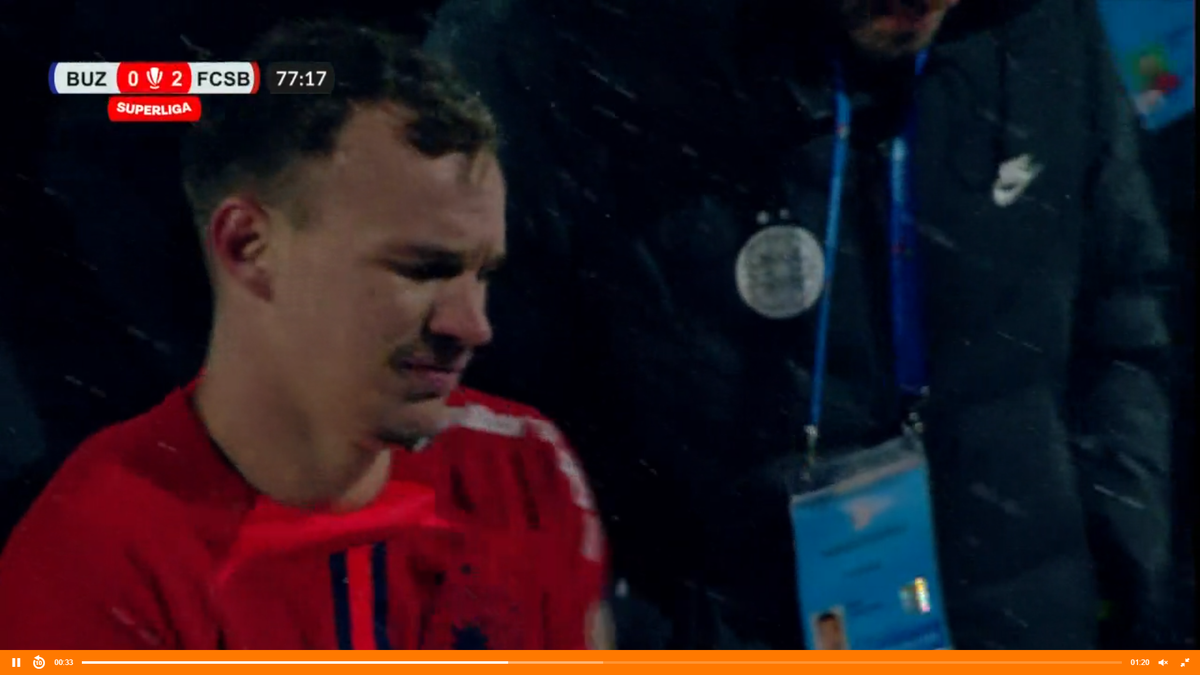 Alexandru Pantea s-a accidentat în Buzău - FCSB și a părăsit terenul în lacrimi