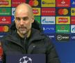 Pep Guardiola, 50 de ani, antrenorul lui Manchester City, și-a felicitat jucătorii pentru golurile reușite în returul „optimilor” de finală cu Borussia Monchengladbach, 2-0.