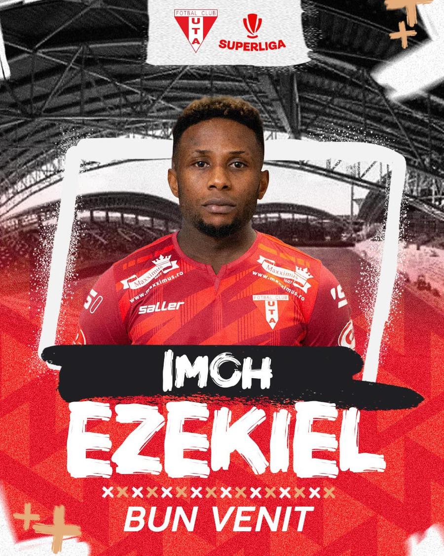 Ezekiel Imoh/ foto: Facebook @UTA Arad Transfer în Superliga la mijlocul lui martie » Atacantul care impresiona la Standard a semnat cu UTA