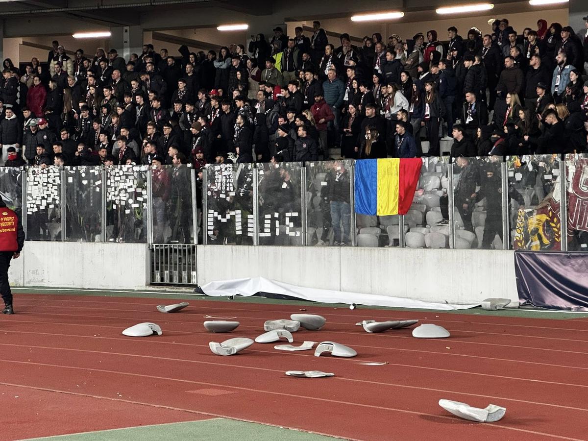 Imaginile dezastrului, după derby-ul Clujului: au făcut prăpăd în calea lor