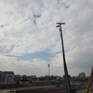 Demontarea instalației de nocturnă de la stadionul Dinamo // FOTO: Facebook @CS Dinamo Bucuresti