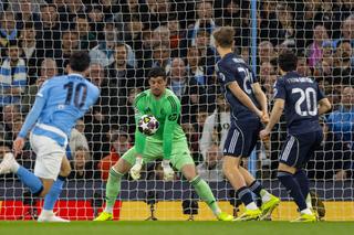 Modificare bizară în Manchester City - Real Madrid » Courtois, înlocuit la pauză