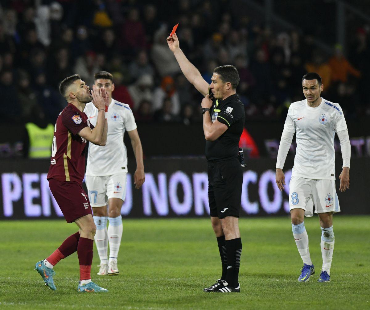 CFR Cluj - FCSB. Istvan Kovacs nu a stat pe gânduri: ROȘU direct în minutul 43