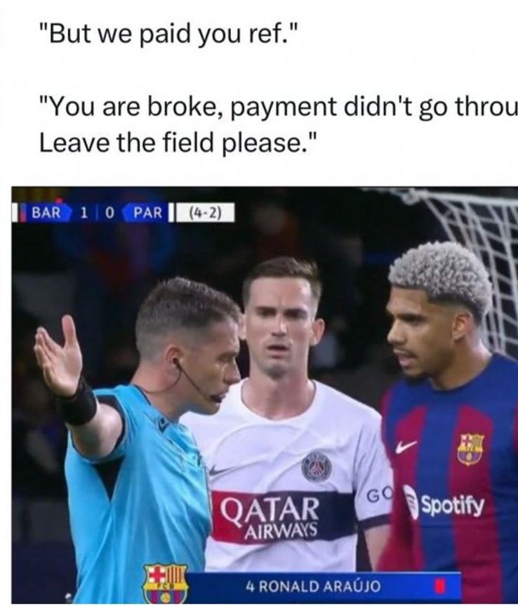 Barcelona - PSG 1-4 / Foto: Instagram