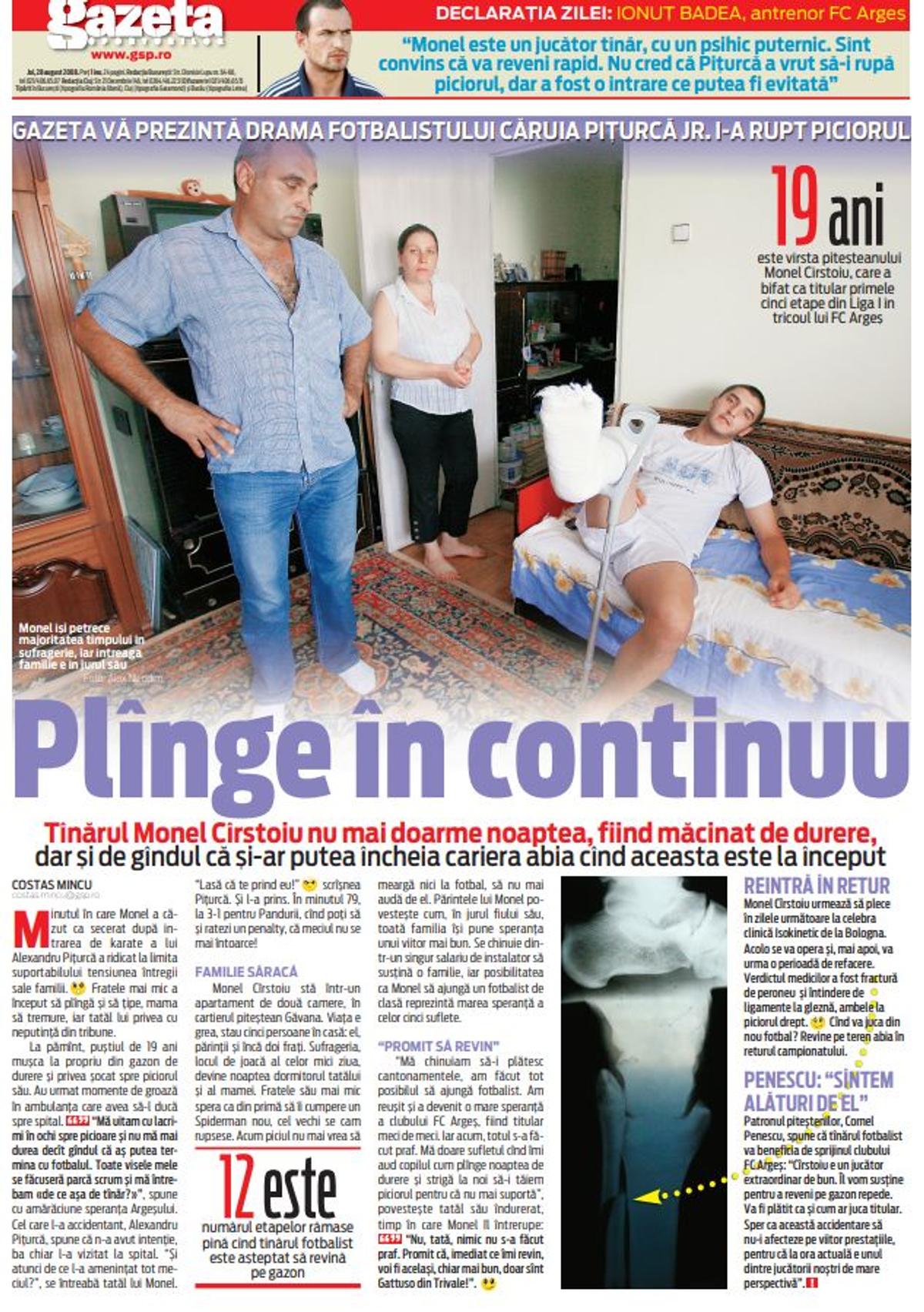 Monel Cârstoiu - imagini cu fostul mijlocaș al Argeșului, accidentat grav de Alex Pițurcă în 2008