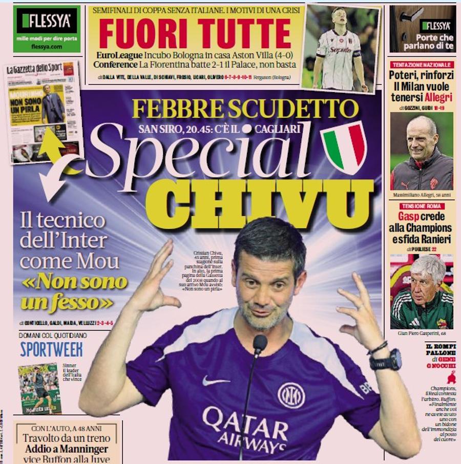 Așa a ieșit astăzi pe copertă cotidianul Gazzetta dello Sport Ce supranume i-au dat cei de la Gazzetta dello Sport lui Cristi Chivu
