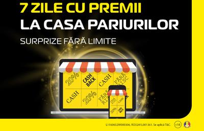 7 zile cu premii de la Casa Pariurilor: ia pariuri fără risc sau alte surprize direct în cont!
