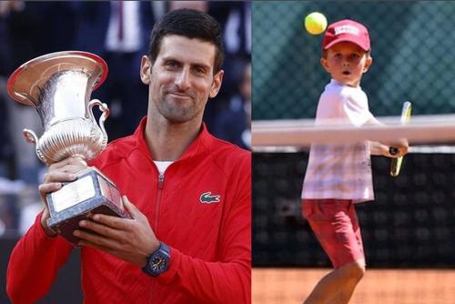 Novak și Stefan Djokovic / Sursă foto: Twitter@alkass_digital