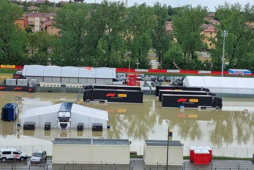 Așa arată acum circuitul din Imola // sursă foto: Twitter