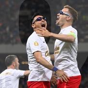 Adrian Șutu, Darius Olaru. FCSB, campioană Superligă 2024-2025. Foto: Eduard Vînătoru / Ionuț Iordache (GSP.RO)