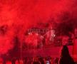 Petrecere și foc de artificii în Piața Constituției. FCSB, campioană Superligă 2024-2025. Foto: Sergiu Alexandru (GSP.RO)