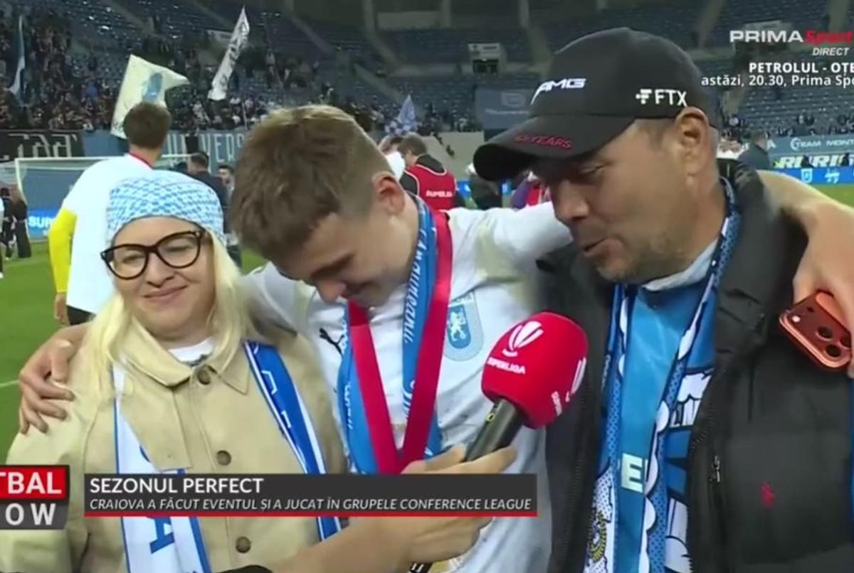 David Matei, interviu alături de părinți după titlul cucerit cu Universitatea Craiova