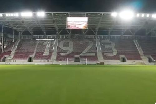 Primele probe de nocturnă la stadionul Giulești // foto: captură Facebook