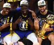 Golden State Warriors e noua campioană NBA, după victoria zdrobitoare obținută chiar pe terenul lui Boston Celtics, 103-90 (4-2 la general), în meciul 6. Steph Curry pune mâna pe primul trofeu de MVP al finalei. Foto: NBA