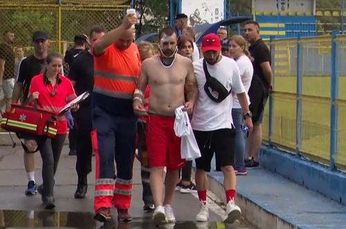 Accidentare gravă în partida Daco-Getica - Tricolorul Breaza 2-2, prima manșă a barajului pentru promovarea în Liga 3. Gheorghe Ovidiu de la oaspeți a leșinat la vestiare.