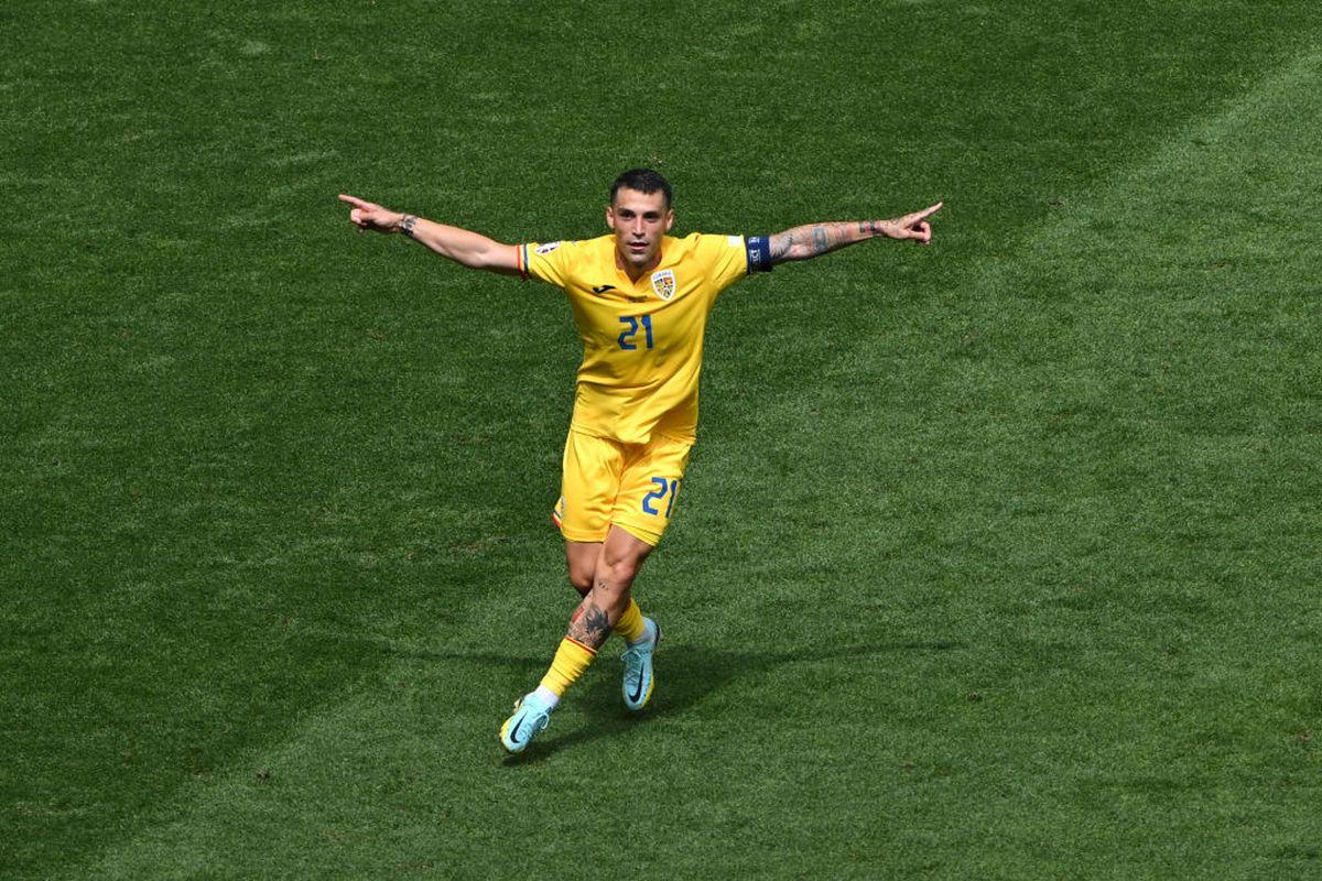 Golul lui Nicolae Stanciu în România - Ucraina, FOTO:  Guliver/GettyImages