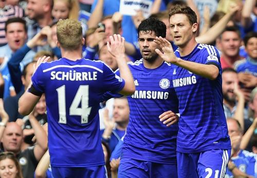 Andre Schurrle, cu spatele, alături de Diego Costa și Nemanja Matic, foto: Guliver/gettyimages