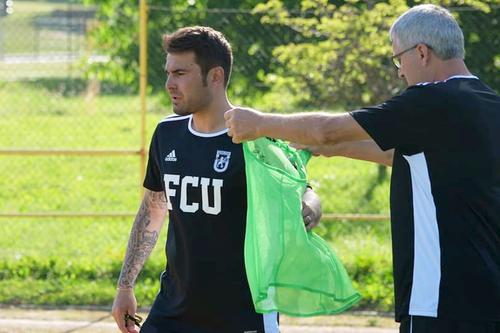 Adrian Mutu (stânga), antrenor FCU Craiova // foto: Facebook