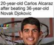 Alcaraz l-a învins pe Novak Djokovic, omul care sfidează timpul în tenis