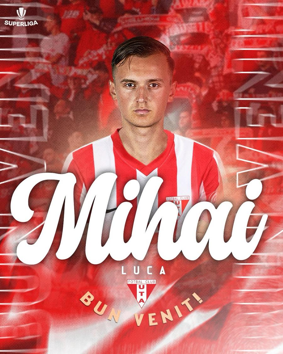 Luca Mihai, prezentat la UTA/ FOTO: Facebook @UTA Arad UTA a transferat de la CFR Cluj: „A semnat pe cel puțin doi ani”