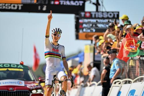 Tadej Pogacar a câștigat pe Hautacam / FOTO: X@LeTour