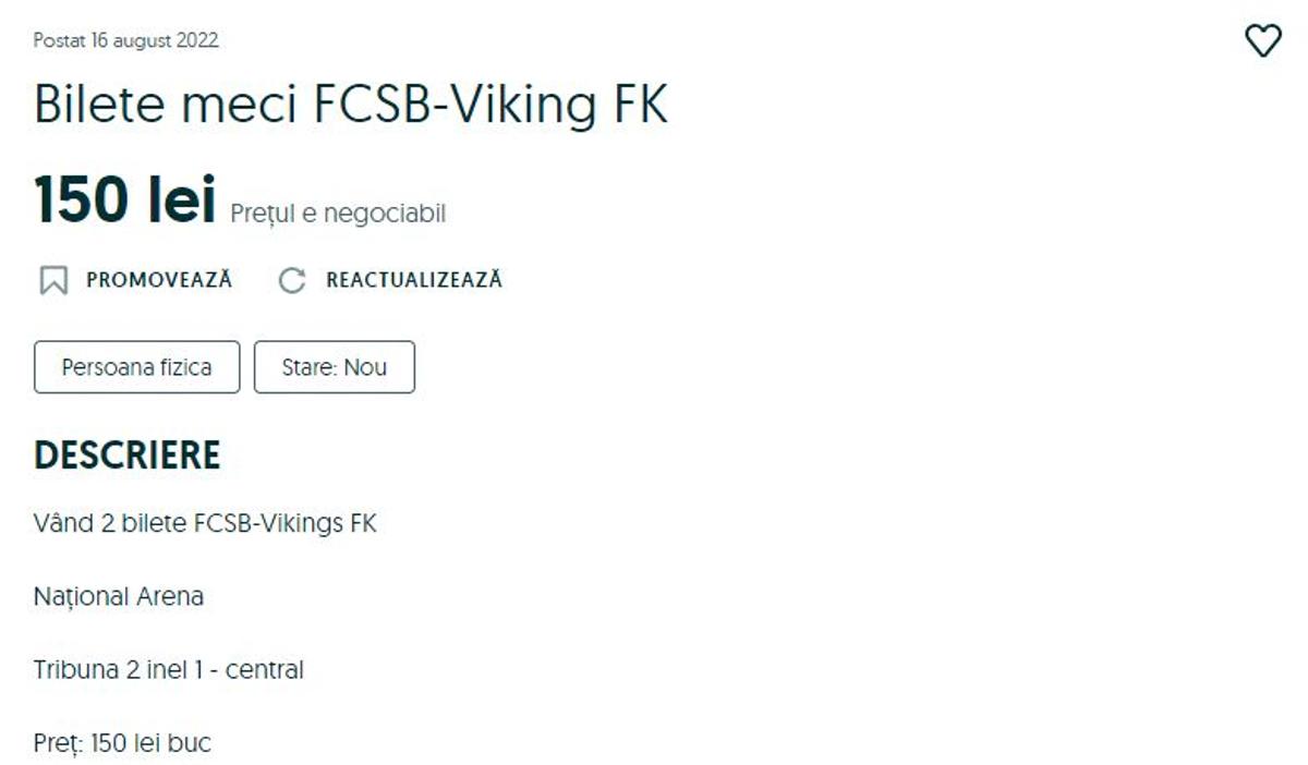 S-au „activat” bișnițarii înainte de FCSB - Viking » Cât au ajuns să coste biletele pe „piața neagră”