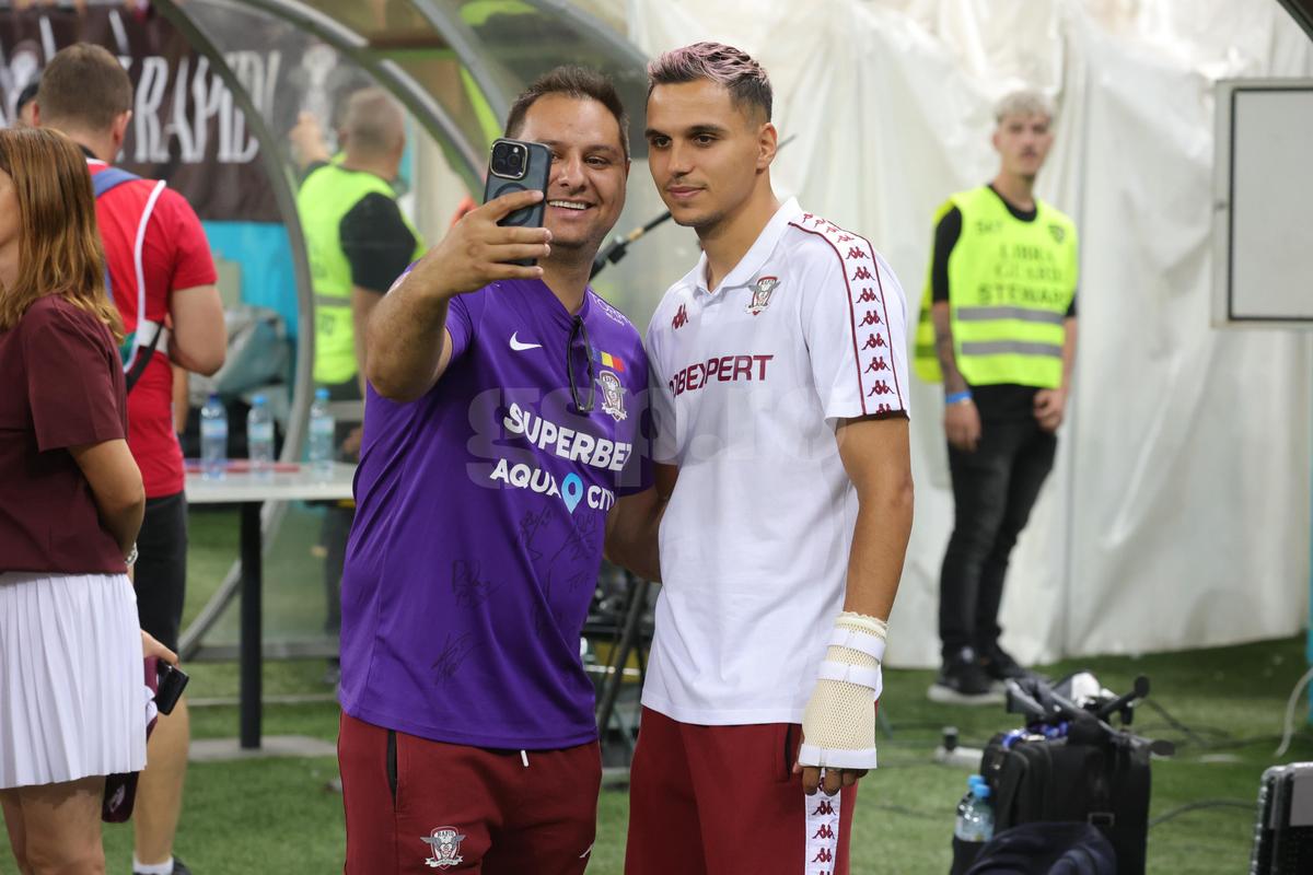 Accidentat, Cristi Manea a venit la Rapid - FCSB » Cum a apărut la Arena Națională