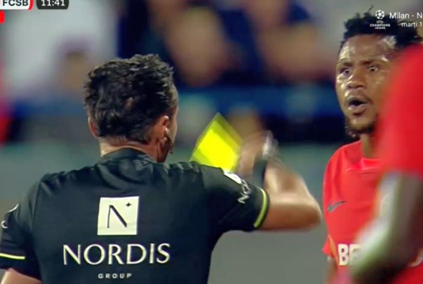 Titular în Farul - FCSB, fundașul central Siyabonga Ngezana a primit cartonașul galben în minutul 12