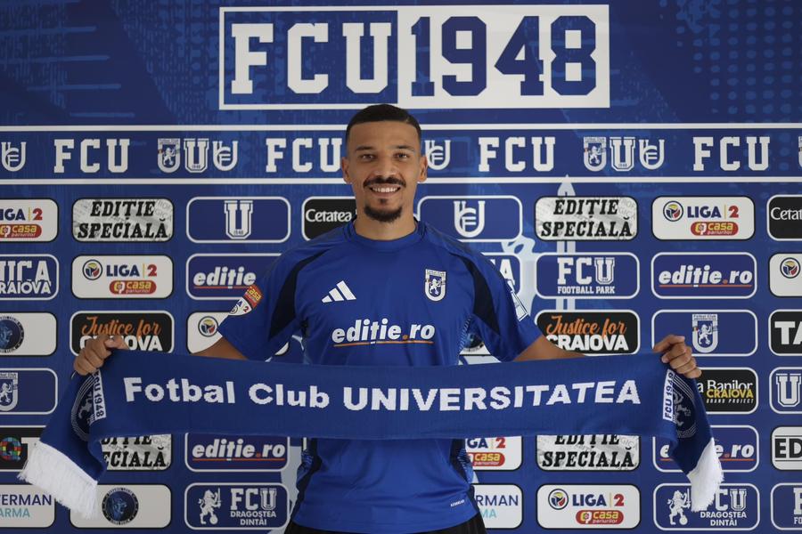 Amine Ghazoini, prezentat la FCU Craiova, foto: Facebook Fotbal Club Universitatea 1948 Adrian Mititelu continuă transferurile la FCU Craiova » Noul jucător prezentat de olteni: „Bine ai venit!”