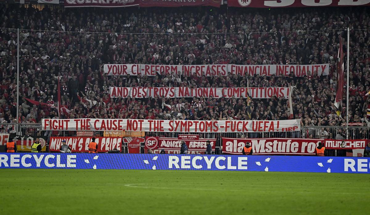 Protest în prima seară cu noul format de Liga Campionilor: „Du-te dracului, UEFA!”