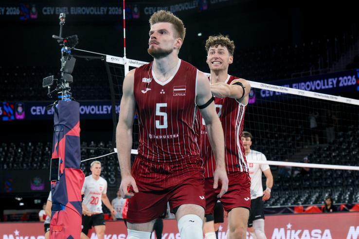 Janis Medenis, liderul emoțional al Letoniei/Foto: Florin Petean (CEV)