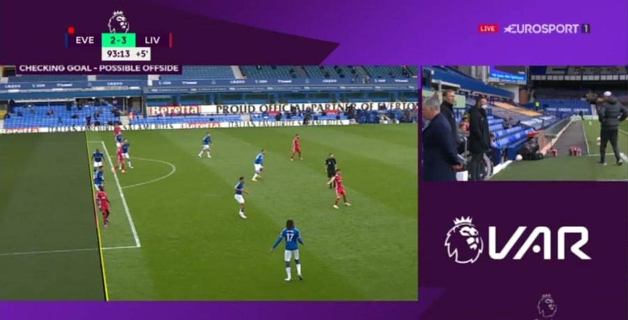 Golul anulat în minutul 90+4 pe motiv de offside VIDEO+FOTO Everton - Liverpool 2-2, final incredibil! Gol anulat de VAR în prelungiri pentru un ofsaid IREAL » Van Dijk a ieșit accidentat