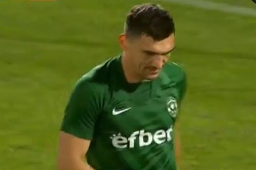 Claudiu Keșeru, după penalty-ul ratat în Ludogorets - Tsarsko Selo 1-1 // foto: captură @ Twitter