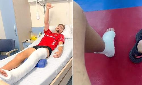 Dragoș Iancu după operație și apoi, la recuperare