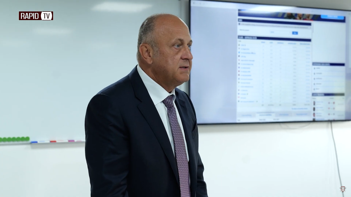 Ce le-a arătat Șucu pe Transfermarkt? Imagini inedite cu patronul Rapidului și jucătorii