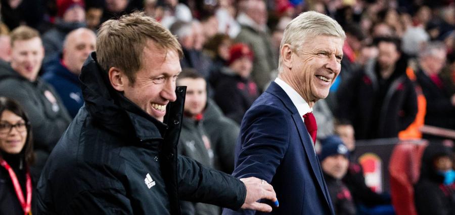 foto: Graham Potter și Arsene Wenger, Arsenal - Ostersund, 2018 / Imago Images Un fost antrenor din Premier League ar putea deveni selecționerul Suediei