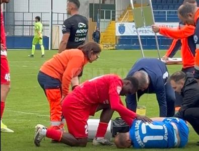 „Băăă, i se vede osul!!” » Scene de coșmar în Liga 2: fractură deschisă, i-a terminat cariera, arbitrul NU a dat nici „galben”! Atenție, imagini șocante!