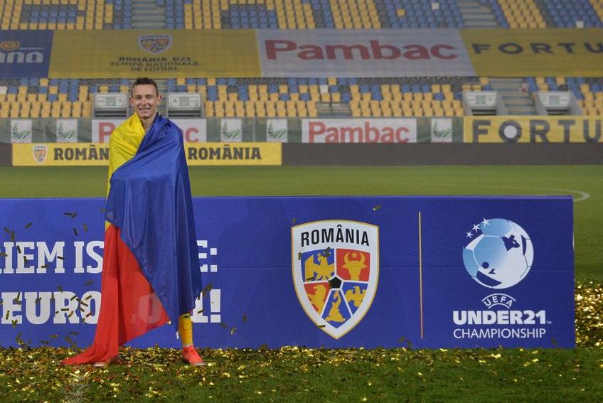 Valentin Costache a marcat golul României U21 în remiza cu Danemarca, scor 1-1