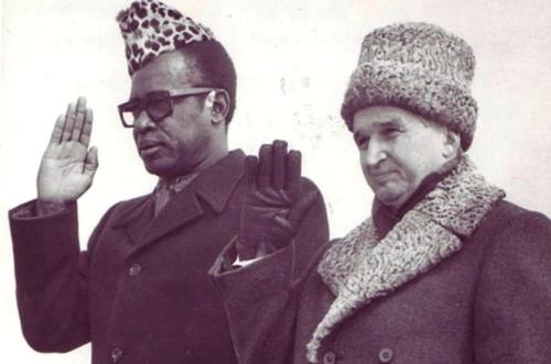 Dictatorul Nicolae Ceaușescu și fostul președinte al RD Congo, Mobutu Sese Seko
