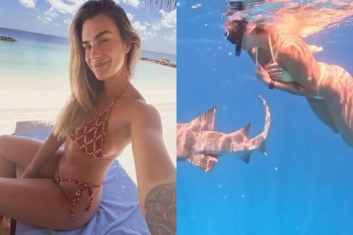 Aryna Sabalenka a înotat cu rechinii în Maldive. Foto: Instagram